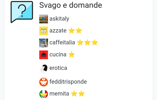 Comunità dello svago e delle domande aperte