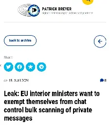 Chatcontrol: i ministri dell’Unione Europea non vogliono la scansione indiscriminata dei messaggi. Ma solo per sé stessi e per i loro amici!