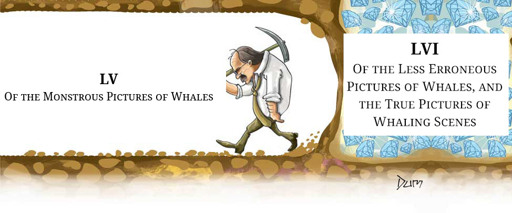 Meme of the man excavating a tunnel. He dig through the Moby Dick chapter "55: Of the Monstrous Picures of Whales" but he gave up just before digging "51: Of The Less Erroneous Pictures of Whales, and the True Pictures of Whaling Scenes"